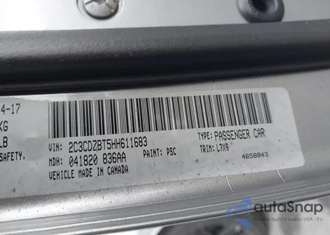 2017 Dodge Challenger R/T z USA, uszkodzony, nr VIN 2C3CDZBT5HH611683